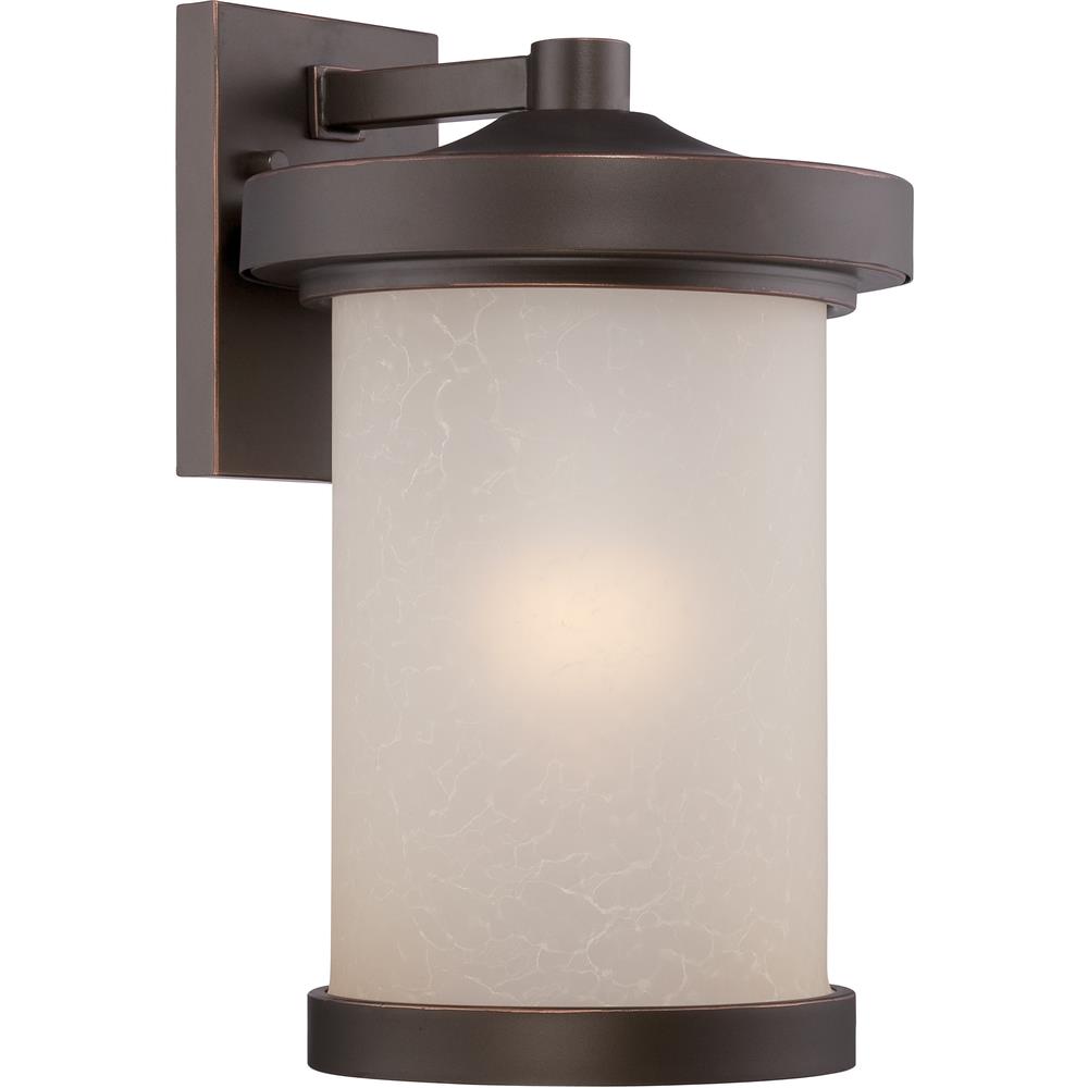 Nuvo Lighting 62/642  Diego - LED Outdoor Large Wall with Satin Amber Glass in Mahogany Bronze Finish